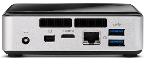 Rear ports: 19V DC in, Mini DisplayPort, Mini HDMI, Gigabit LAN and 2 x USB 3.0